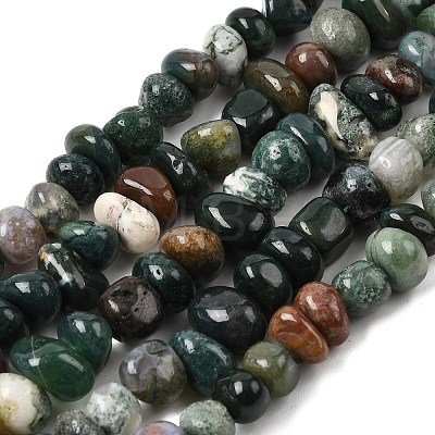 Natural Indian Agate Nuggets Beads Strands G-P091-35-1