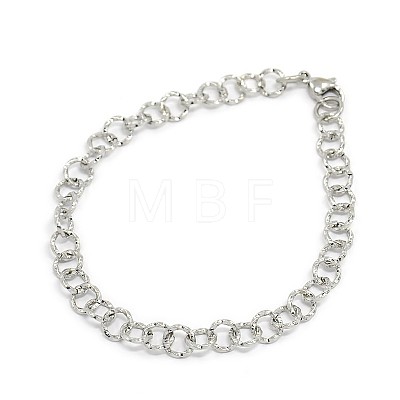 Fashionable 304 Stainless Steel Twisted GrainCable Chain Bracelets STAS-A028-B084P-1