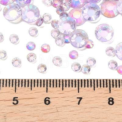 Electroplated Transparent Flat Back Resin Rhinestone Cabochons RESI-XCP0002-44C-1