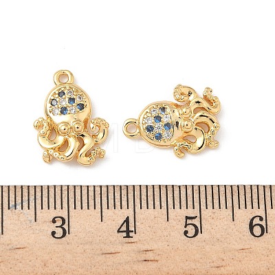 Brass Micro Pave Cubic Zirconia Charms X1-KK-C099-01I-G-1