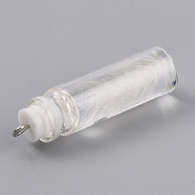 Transparent Glass Bottle Pendant Decorations EGLA-B002-01D-1