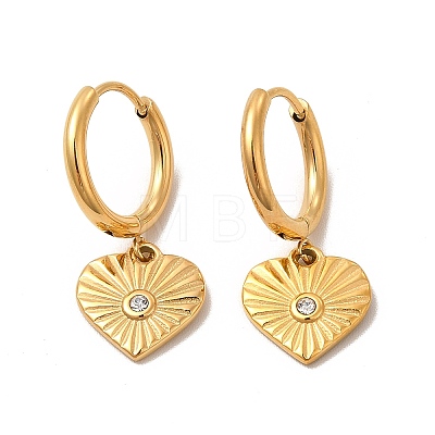 Crystal Rhinestone Heart Dangle Hoop Earring & Pendant Nacklace SJEW-P002-02G-1