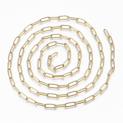 PVD Vacuum Plating 304 Stainless Steel Paperclip Chains X-CHS-S006-JN957-2-01-1