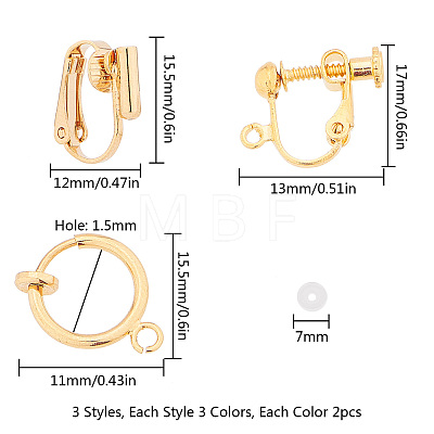Brass Clip on Earring Findings KK-SC0001-36-1