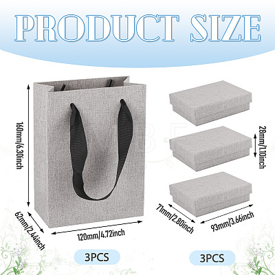 3Pcs Rectangle Paper Jewelry Display Cases CON-TA0001-39C-02-1