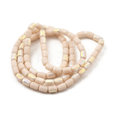 Frosted Imitation Jade Glass Beads Strands GLAA-P058-07B-12-1