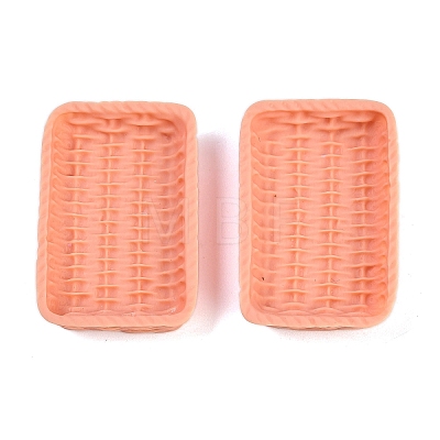 Rattan Basket Resin Cabochons RESI-Q014-07H-1