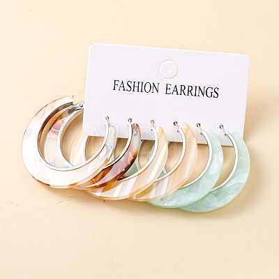 Acrylic Hoop Earrings FS-WG995C7-04-1