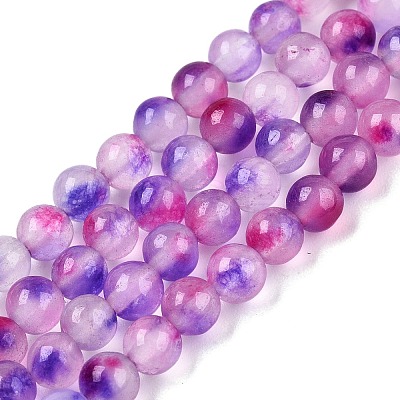 Dyed Natural White Jade Beads Strands G-T140-4mm-A10-1