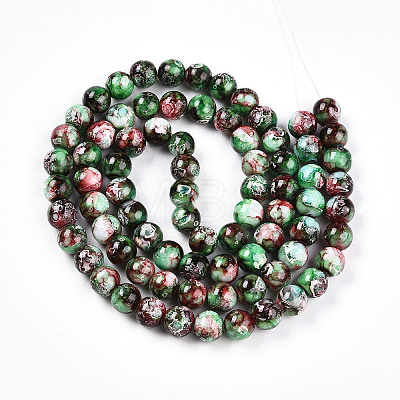 Baking Paint Glass Beads Strands DGLA-N003-10mm-A09-1