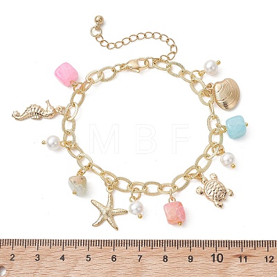 Ocean Theme 304 Stainless Steel Charm Bracelets BJEW-JB13788-1