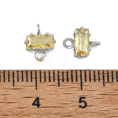 SHEGRACE Brass Pave Cubic Zirconia Rectangle Connector Charms XGRQ2O670-438C-P-1