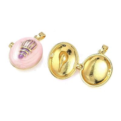 Brass Locket Pendants KK-A294-12G-01-1