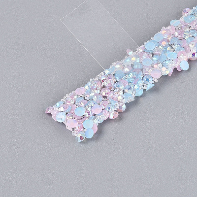 Resin Rhinestone Crystals Beaded Trim DIY-N008-03-1