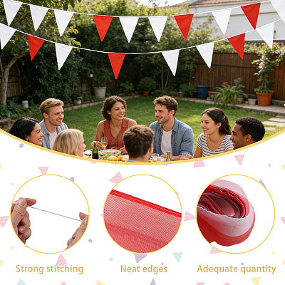 Polyester Triangle Flags Banners FIND-WH0141-129-1