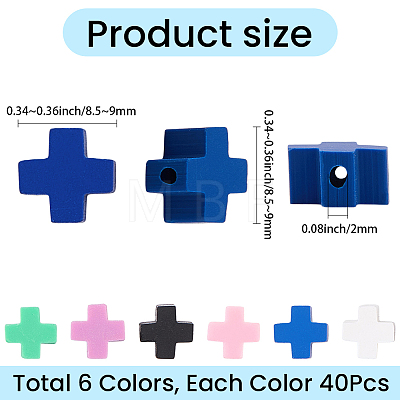 240Pcs 6 Colors Handmade Polymer Clay Beads CLAY-SC0002-94-1
