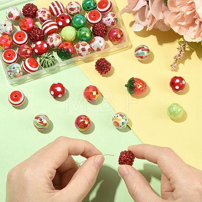 29Pcs 8 Styles Opaque Acrylic Beads MACR-YW0004-80-1