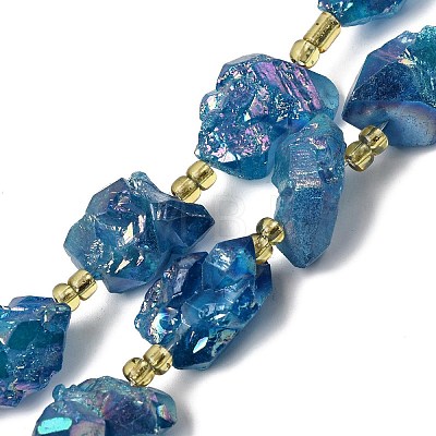 Electroplated Raw Rough Natural Amethyst Beads Strands G-Z131-J02-01-1