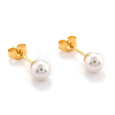 Plastic Imitation Pearl Stud Earrings STAS-D0001-03-G-A-1