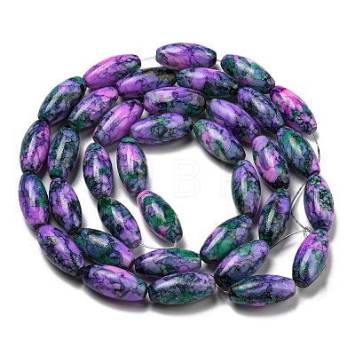 Baking Painted Glass Beads Strands DGLA-S115-22x10-S17-1