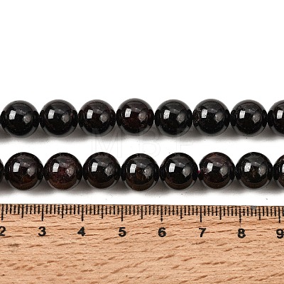 Natural Garnet Gemstone Bead Strands G-R263-10mm-1