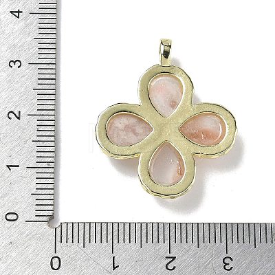 Natural Cherry Blossom Agate Faceted Pendants G-A308-01G-15-1