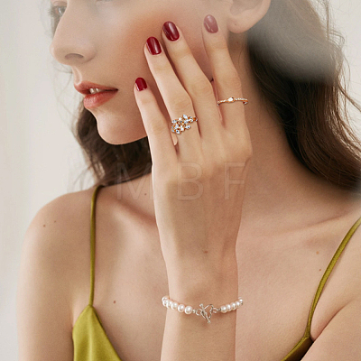 19Pcs 19 Style Alloy Open Cuff Rings Set with Rhinestone RJEW-FI0001-16-1
