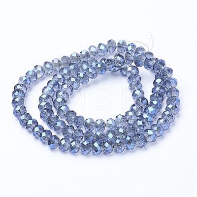 Electroplate Transparent Glass Beads Strands EGLA-A034-T6mm-Y04-1