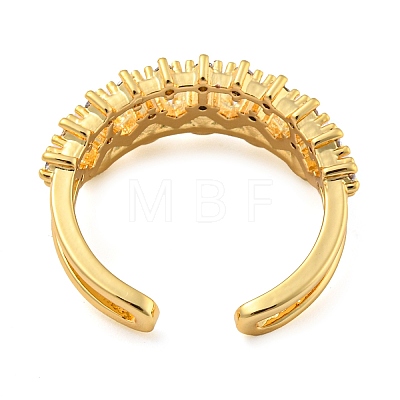Brass Micro Pave Cubic Zirconia Open Finger Ring RJEW-C069-03G-1