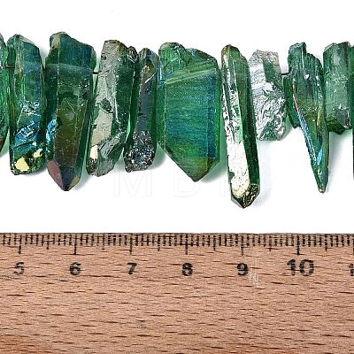 Spray Painted Electroplate Natural Quartz Crystal Points Beads Strands G-Q610-02E-1