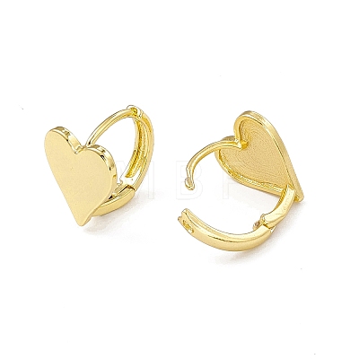 Rack Plating Brass Heart Hoop Earrings for Women EJEW-I277-03G-1