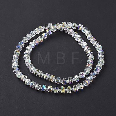 Electroplate Transparent Glass Beads Strands X-EGLA-H101-03A-1