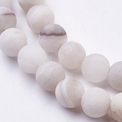 Natural White Agate Bead Strands X-G-J376-02-6mm-1
