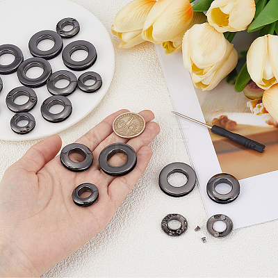 18Pcs 3 Styles Alloy Grommet Eyelet Findings FIND-CL0002-21B-1