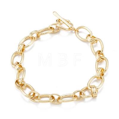 Brass Link Bracelets X-BJEW-K221-01G-1