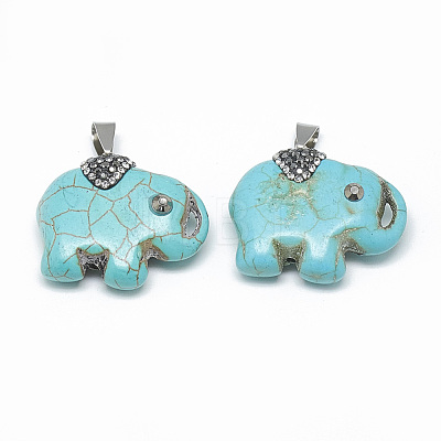 Synthetic Turquoise Pendants G-S334-063A-01-1