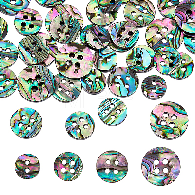 40Pcs 4 Styles Acrylic & Paua Shell Buttons BUTT-ME0001-30-1