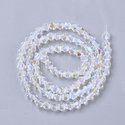 Electroplate Glass Beads Strands X-EGLA-Q118-4mm-C17-1