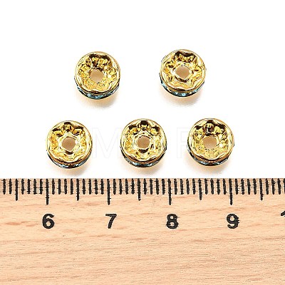 Brass Grade A Rhinestone Spacer Beads RSB038NF-13G-1