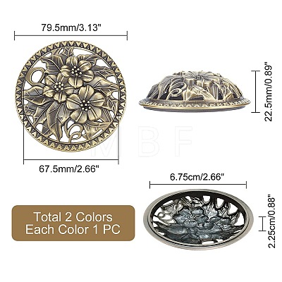 2Pcs 2 Colors Alloy Cover FIND-GF0003-48-1