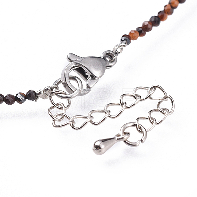 Natural Tiger Eye Beaded Necklaces NJEW-JN02492-10-1