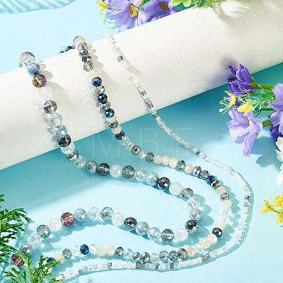 3 Strands 3 Style Electroplate Glass Beads Strands EGLA-TADJ0001-11A-1