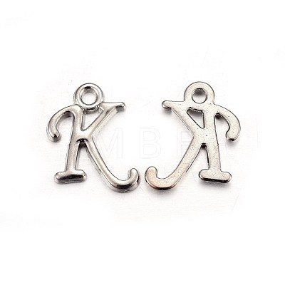 Platinum Plated Alloy Letter Pendants PALLOY-J718-01P-K-1