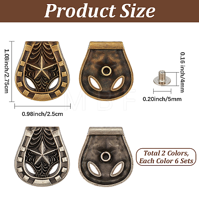 12Pcs 2 Colors Luggage Leather Belt Alloy Craft Solid Screw Rivets MOST-CL0001-01-1