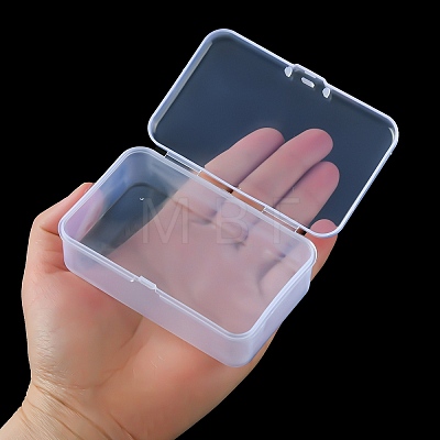 6Pcs Transparent Plastic Box with Hinged Lid CON-YW0001-59-1