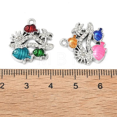 Alloy Rhinestone Pendants FIND-C087-10P-1