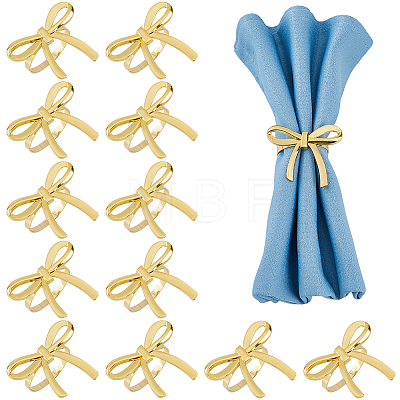 Zinc Alloy Bowknot Napkin Rings AJEW-WH0077-212G-1