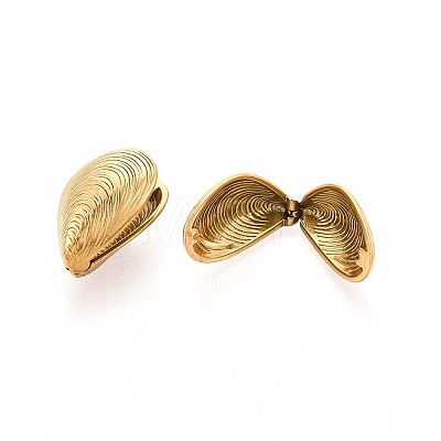 304 Stainless Steel Shell Shape Hoop Earrings EJEW-N059-11G-1