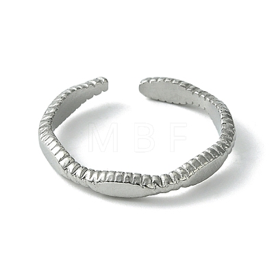 304 Stainless Steel Open Cuff Ring RJEW-L110-046P-1