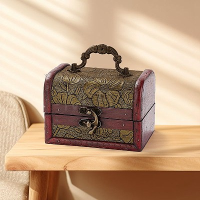 CutHollow 1Pc Vintage Wooden Jewelry Box AJEW-CL0001-12B-1